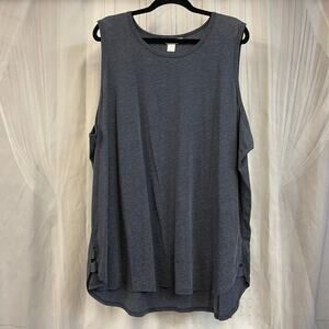 CJ Banks Heather Navy High-Low Tank Top 3X